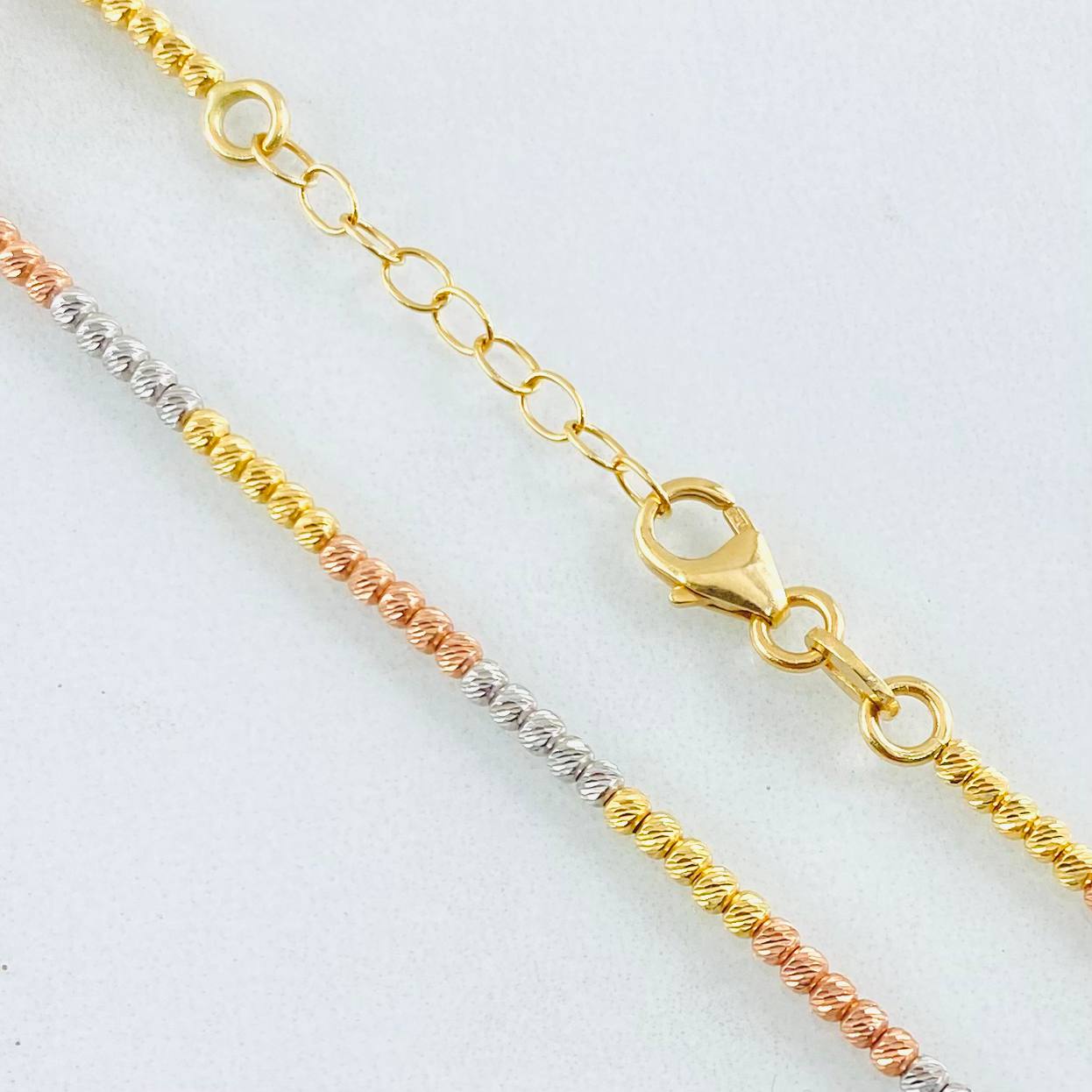 Cadena Guaya Tipo Militar 8.6gr / 17 3/4 in / Tres Oros +4 18K ©