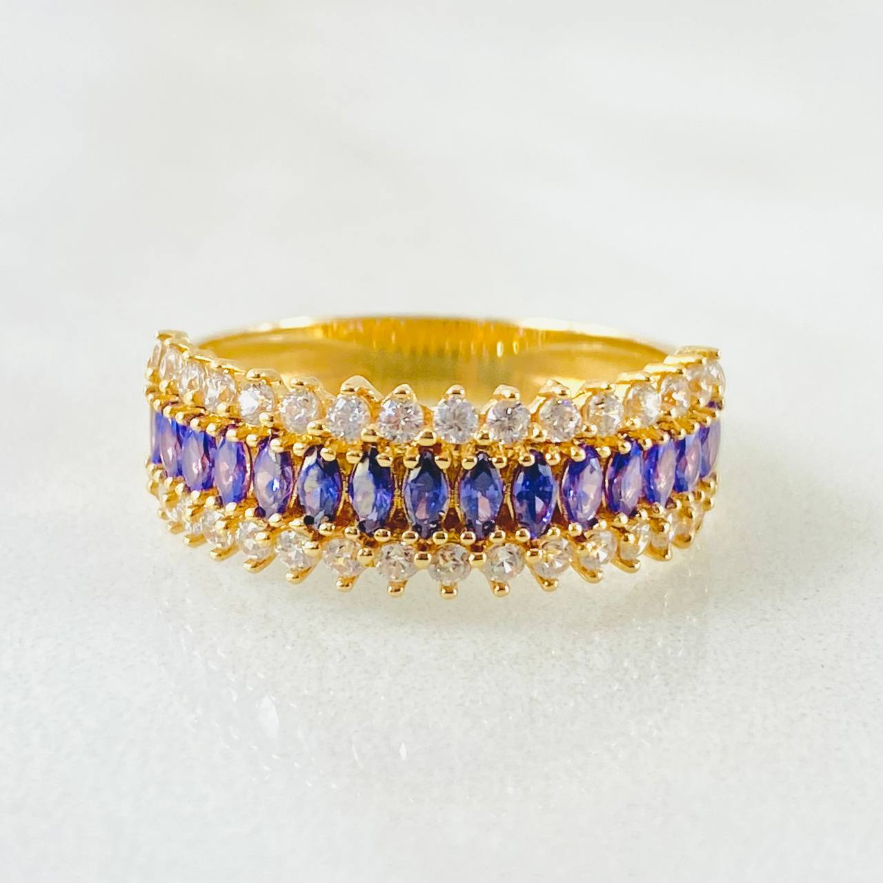 Anillo Churumbela Carril Tupido 3.75gr / T5 1/2 / Oro Amarillo 18K