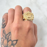 Anillo Correa Corona 9.6gr / T8 1/2 / Oro Amarillo 18K ©