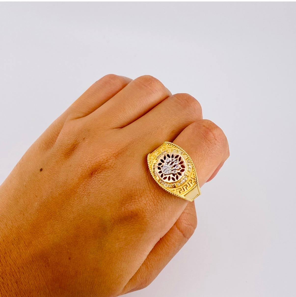 Anillo Corona Tribal 7.4 g / T11 Tres Oros 18K