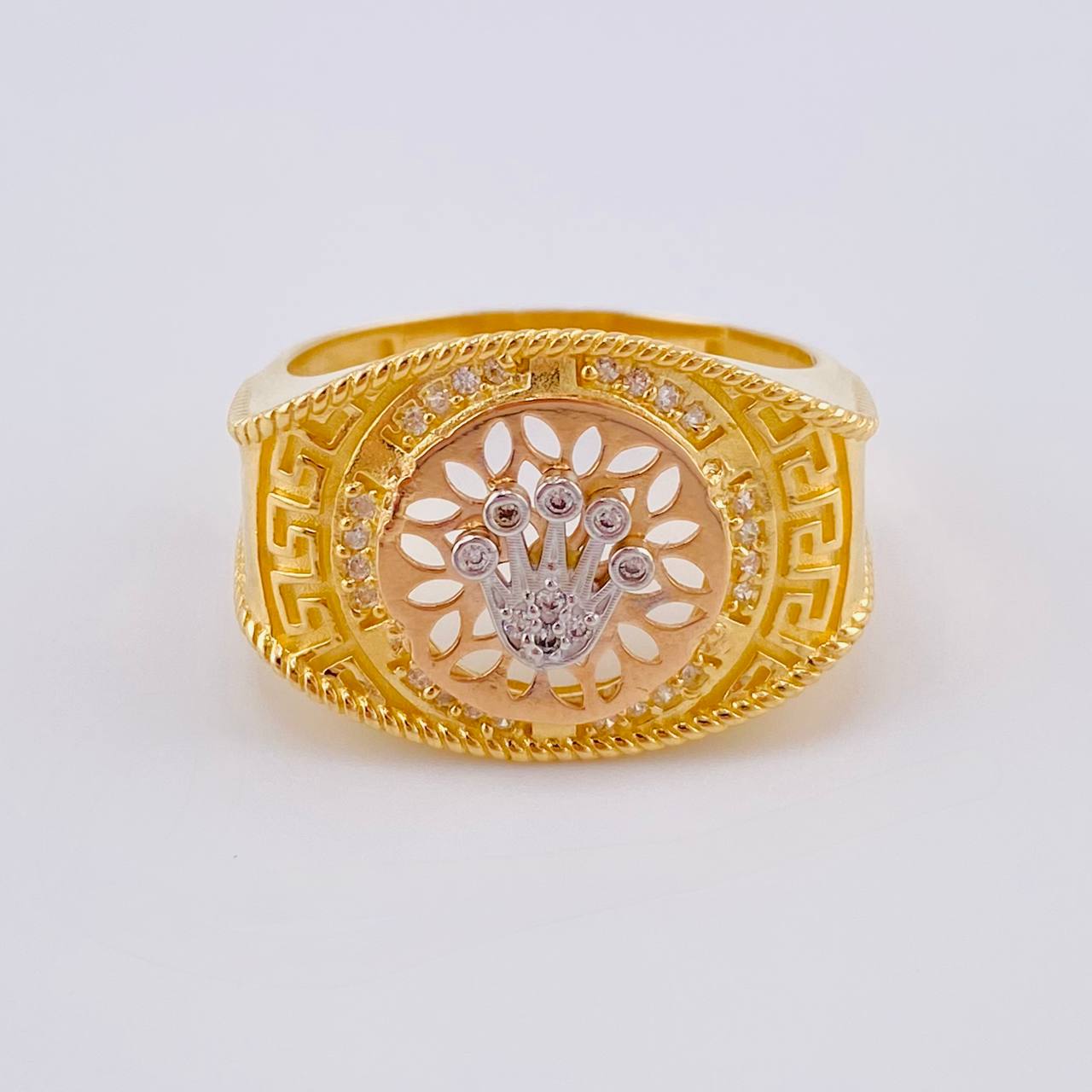 Anillo Corona Tribal 7.4 g / T11 Tres Oros 18K