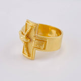 Christ Cross Ring 6.7 g / T9 1/2 18K Yellow Gold