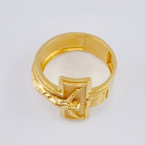 Dotted Christ Cross Ring 6.55 g / T9 1/2 18K Yellow Gold