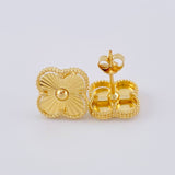 Stud Earrings Clover Diamond Cut 3.5 g / 1/2 in 18K Yellow Gold
