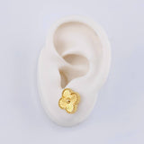 Stud Earrings Clover Diamond Cut 3.5 g / 1/2 in 18K Yellow Gold