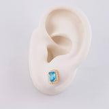 Topos Halo Rectangulo 2.2 g / 1/2 in Oro Amarillo 18K