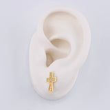 Cross Stud Earrings 1.55 g / 1/2 in Yellow Gold 18K