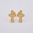 Cross Stud Earrings 1.55 g / 1/2 in Yellow Gold 18K
