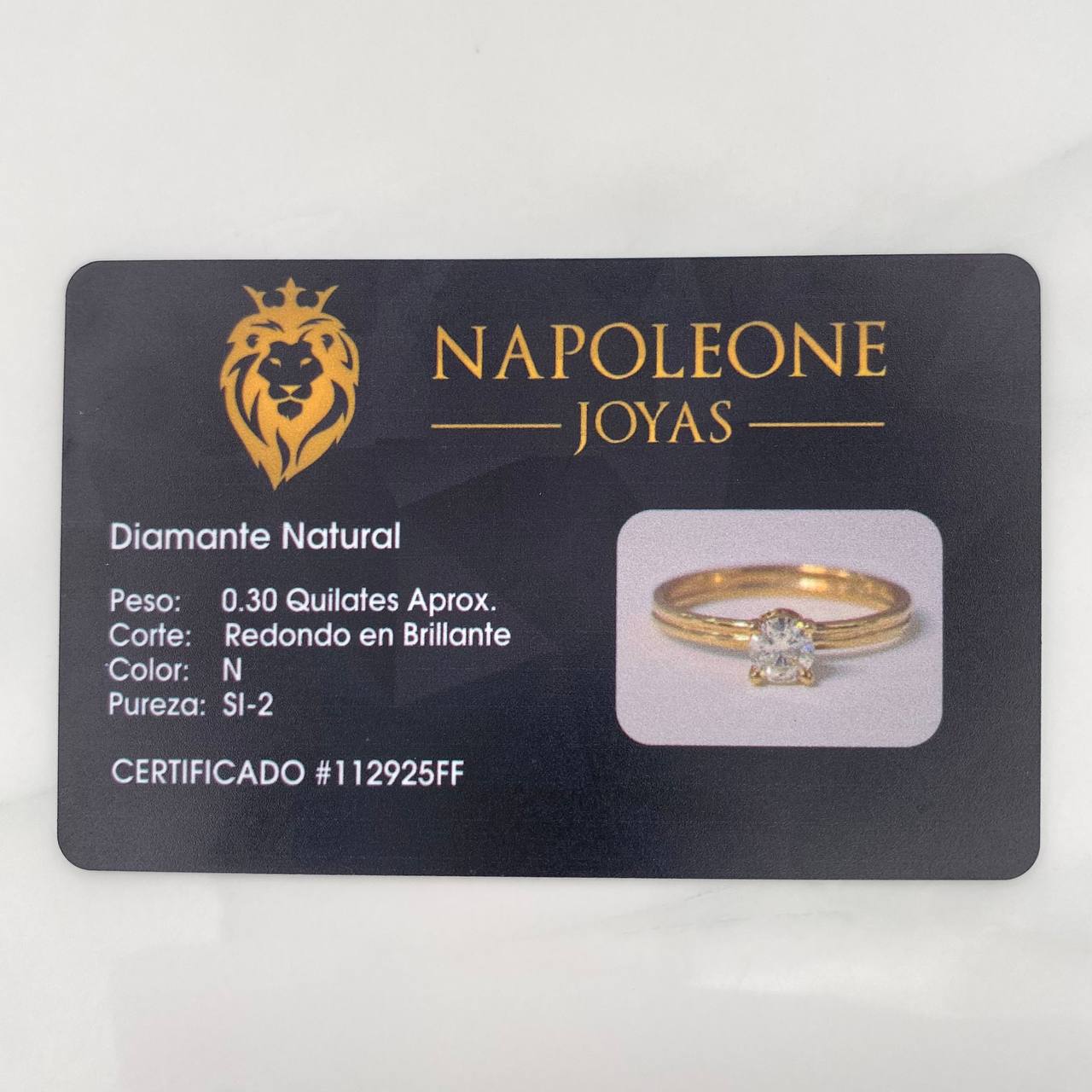 Solitaire Ring Diamonds 35 Pts 2.45 g / T7 1/4 Yellow Gold 18K