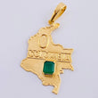 Pendant Map of Colombia Emerald 1.1 cts 4.65 g / 2 in 18K Yellow Gold