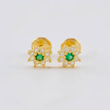 Topos Flor Estrellada 0.85 g / in / 6 mm Oro Amarillo 18K