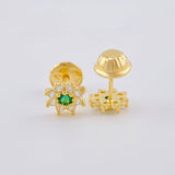 Topos Flor Estrellada 0.85 g / in / 6 mm Oro Amarillo 18K