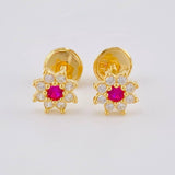 Topos Flor Estrellada 0.85 g / in / 6 mm Oro Amarillo 18K