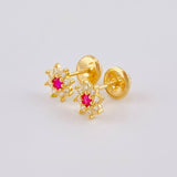 Topos Flor Estrellada 0.85 g / in / 6 mm Oro Amarillo 18K