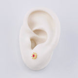 Topos Flor Estrellada 0.85 g / in / 6 mm Oro Amarillo 18K