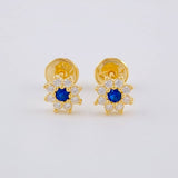 Topos Flor Estrellada 0.85 g / in / 6 mm Oro Amarillo 18K