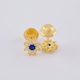 Topos Flor Estrellada 0.85 g / in / 6 mm Oro Amarillo 18K