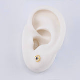 Topos Flor Estrellada 0.85 g / in / 6 mm Oro Amarillo 18K