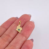 Pendant Map of Colombia Emerald 8 pts 0.4 g / 3/4 in 18K Yellow Gold