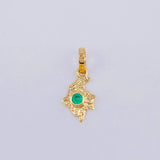 Pendant Map of Colombia Emerald 4Pts 0.25 g / 1/2 in 18K Yellow Gold