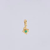 Pendant Map of Colombia Emerald 4Pts 0.25 g / 1/2 in 18K Yellow Gold