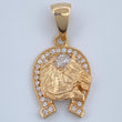 Pendant Horseshoe Horse 2.25gr / 2.5cm (1.0in) / 18K Gold &