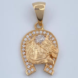 Pendant Horseshoe Horse 2.2gr / 2.5cm / 1.0in / 18K Gold &
