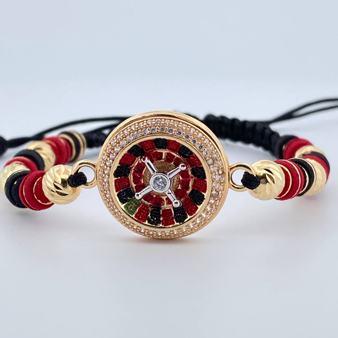 Pulsera Negra Ruleta 8.35gr / Oro 18K $