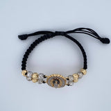 Pulsera Negra Virgen Guadalupe 10gr / Oro 18K $