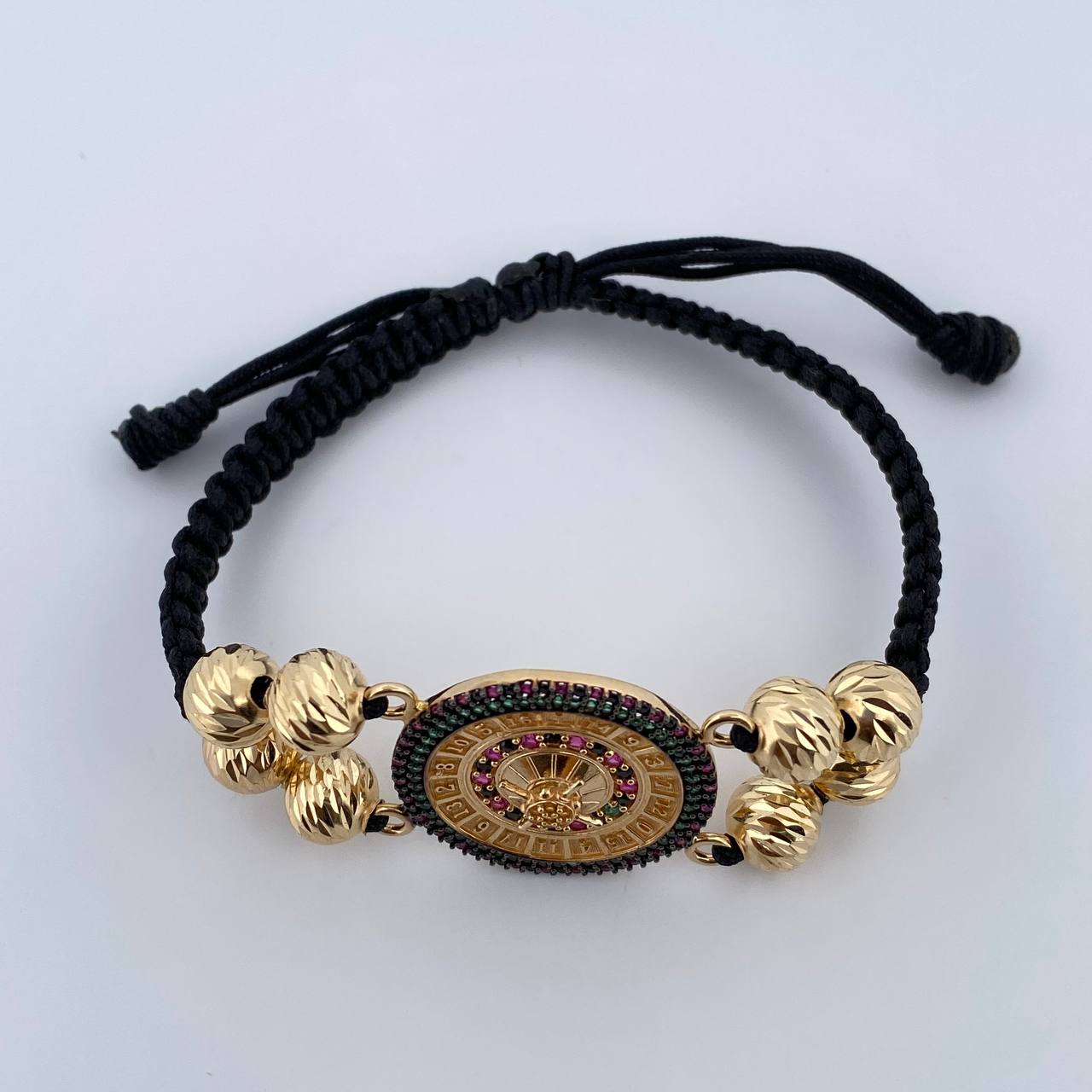 Pulsera Negra Ruleta 9.05gr / Oro 18K $