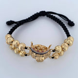 Pulsera Negra Leon Corona 13.15gr / Oro 18K $