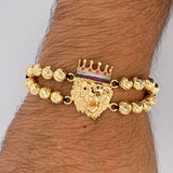 Pulsera Negra Leon Corona 13.15gr / Oro 18K $