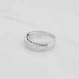 Anillo Cruzado Diamantes 40 Pts 4.2 g / T6 3/4 Oro Blanco 18K