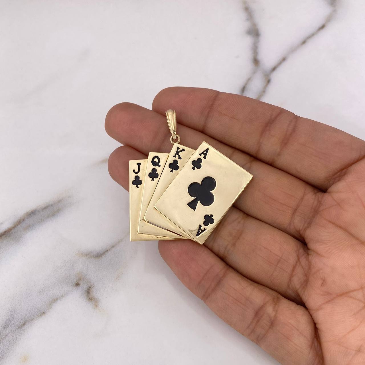 Pendant Poker Cards 10.65gr / 4.5cm / 18K Yellow Gold $