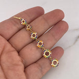 Pendant Gears 3.5gr / 7.4cm / Zircons Colors 18K Yellow Gold $