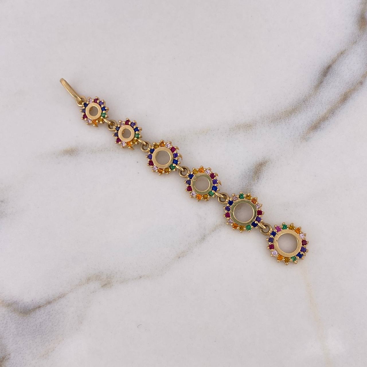 Pendant Gears 3.5gr / 7.4cm / Zircons Colors 18K Yellow Gold $