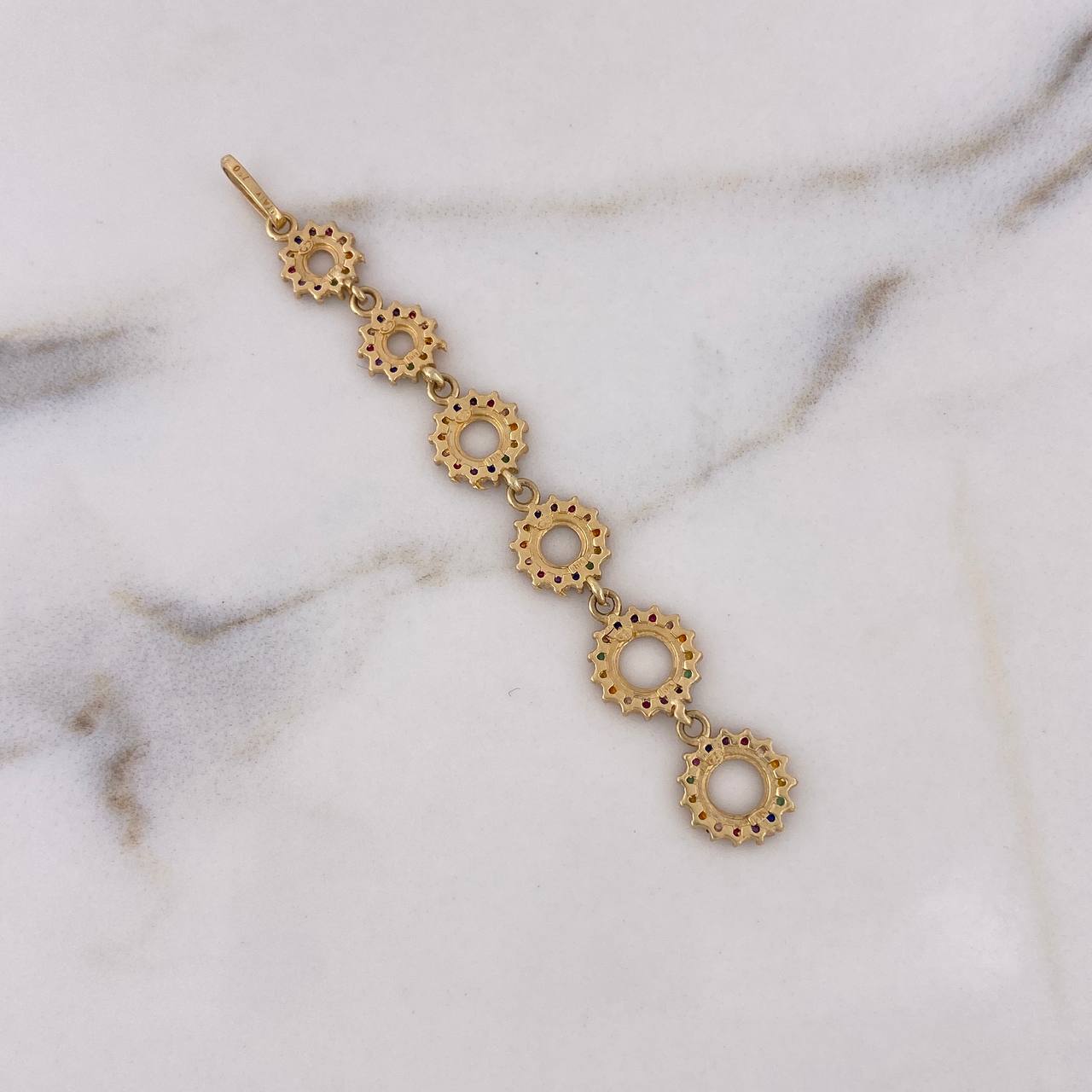 Pendant Gears 3.5gr / 7.4cm / Zircons Colors 18K Yellow Gold $