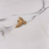 Pendant Colibri 3.5gr / 1.8cm / White Blue Zircons 18K Yellow Gold #