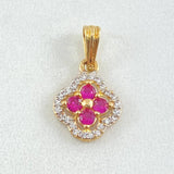 Pendant Bordered Flower 1.5gr / 1.9cm (0.7in) / 18K Gold