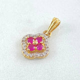 Pendant Bordered Flower 1.5gr / 1.9cm (0.7in) / 18K Gold