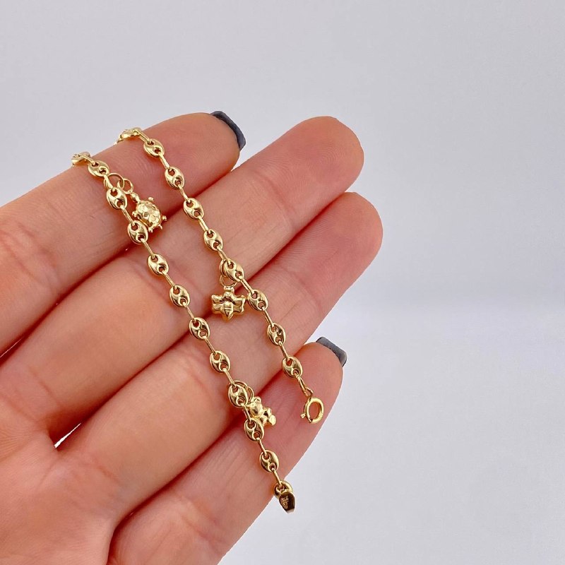 Tobillera Gc Dijes 3.95 g / 10 1/4 in / 3.2 mm Oro Amarillo 18K