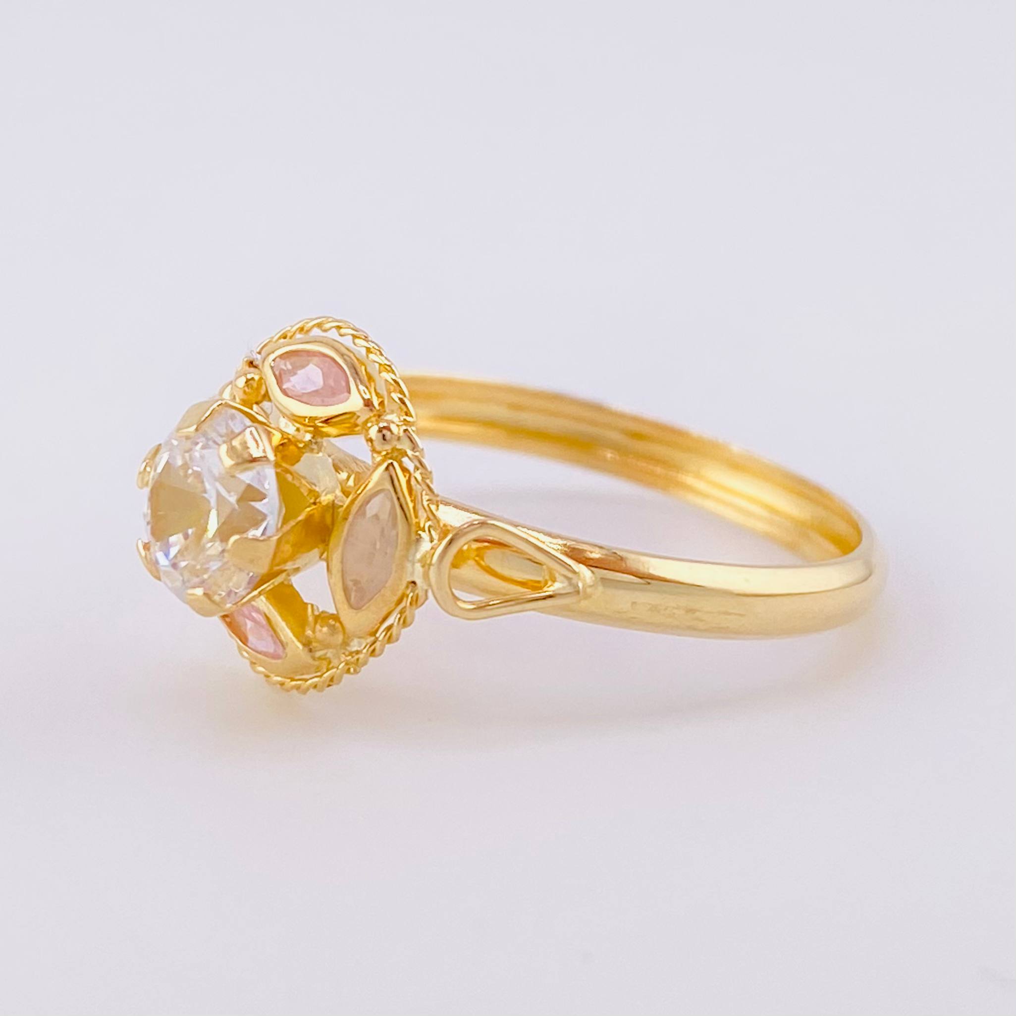 Anillo Solitario Aura Vintage 2 g / T8 3/4 Oro Amarillo 18K