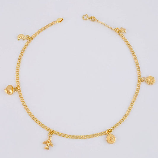 Roll On Anklet Pendants 3.6 g / 10 in / 2.3 mm 18K Yellow Gold