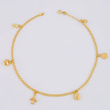 Tobillera Roll On Dijes 3.6 g / 10 in / 2.3 mm Oro Amarillo 18K