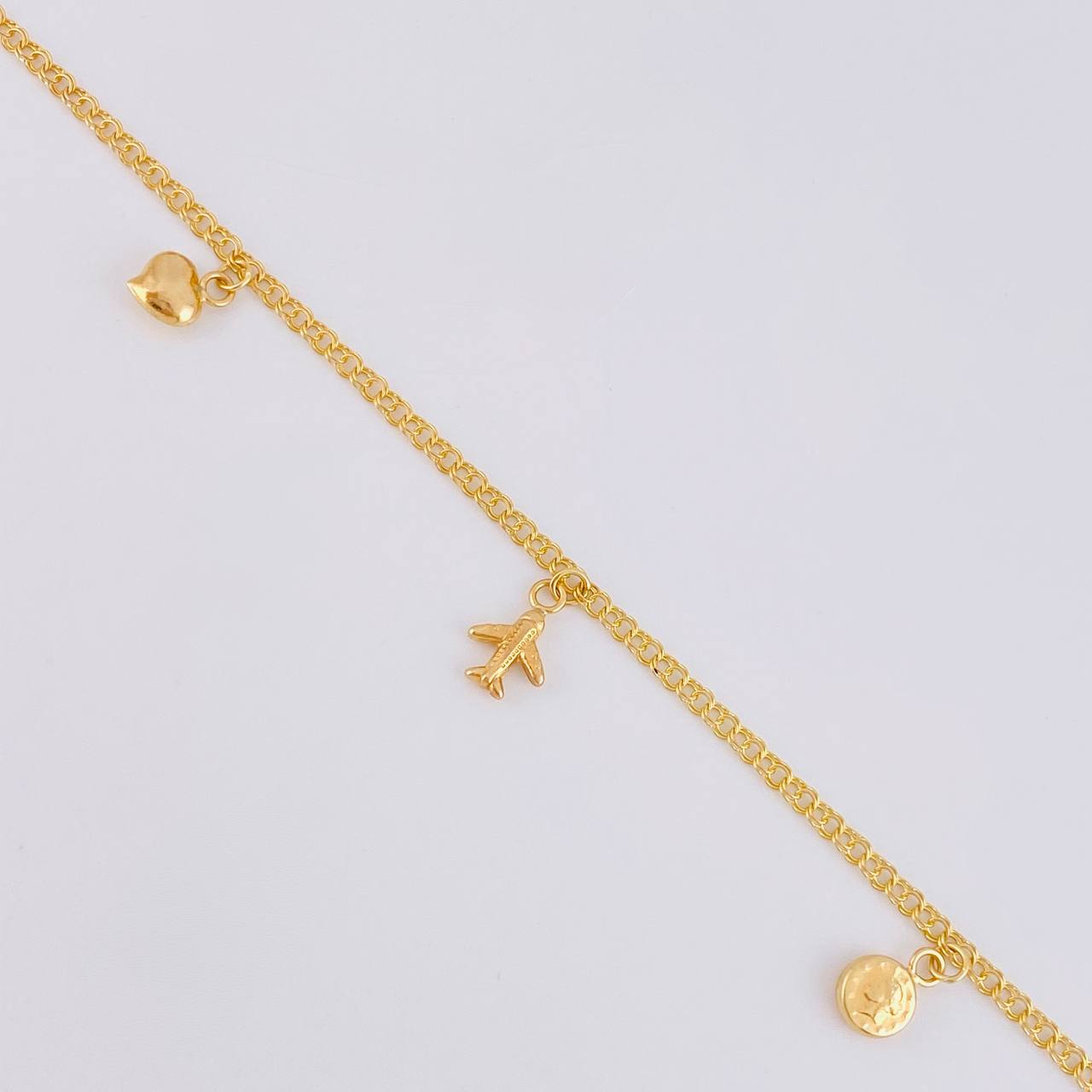Tobillera Roll On Dijes 3.6 g / 10 in / 2.3 mm Oro Amarillo 18K