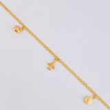 Tobillera Roll On Dijes 3.6 g / 10 in / 2.3 mm Oro Amarillo 18K
