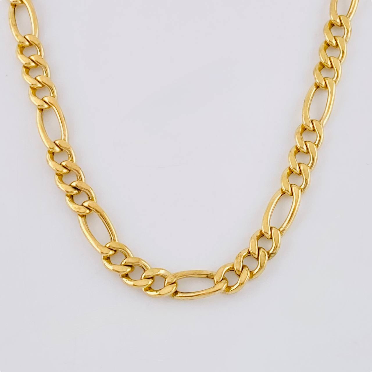 Cadena Figaro 14.35 g / 25 in / 4.6 mm Oro Amarillo 18K
