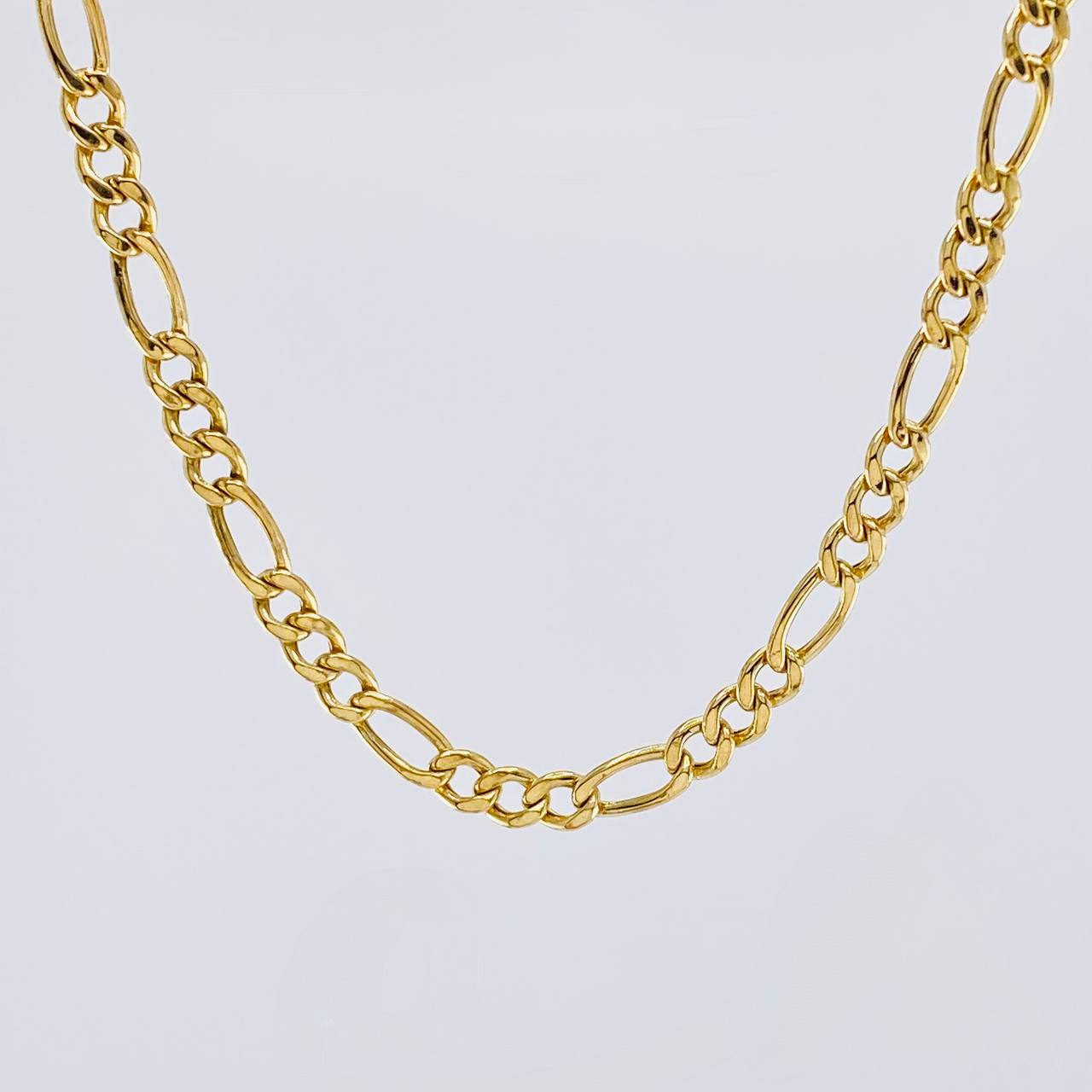 Cadena Figaro 14.35 g / 25 in / 4.6 mm Oro Amarillo 18K