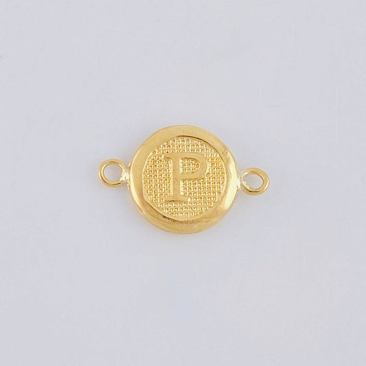 Herraje Circulo Letra P 0.35g / 1/2 in Oro Amarillo 18K