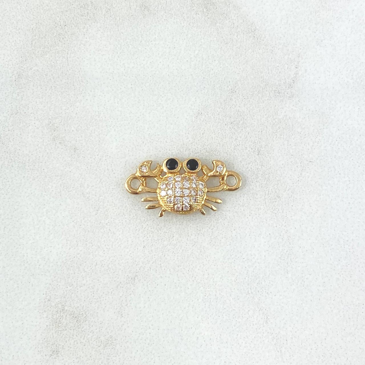 Charm Fitting 1.1gr / 1.7cm / White Black Zircons 18K Yellow Gold *